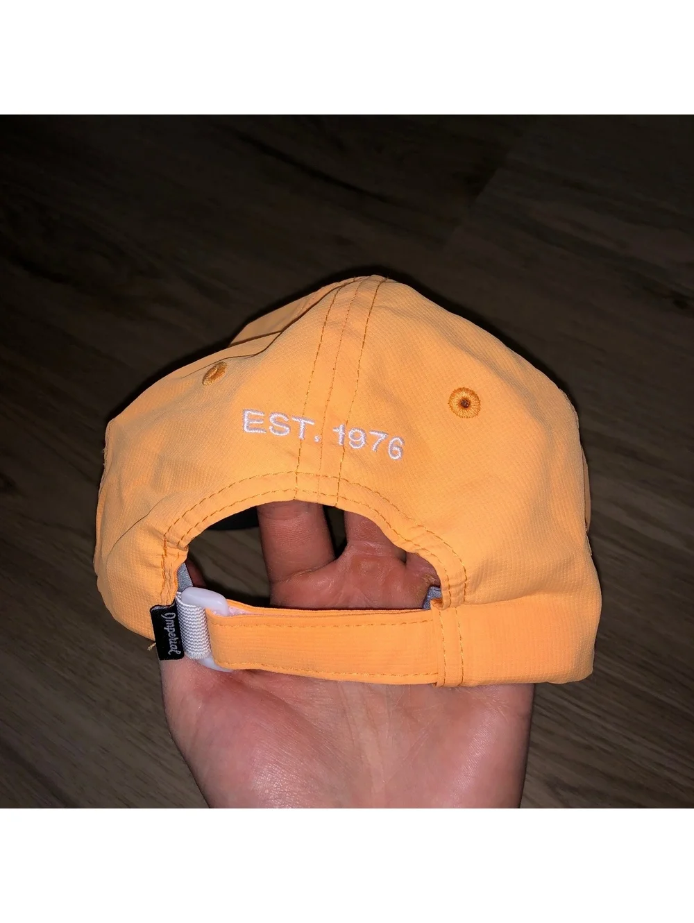 IMPERIAL KIAWAH 1976 ORANGE WHITE BREATHABLE GOLF HAT CAP ADJUSTABLE